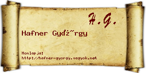 Hafner György névjegykártya